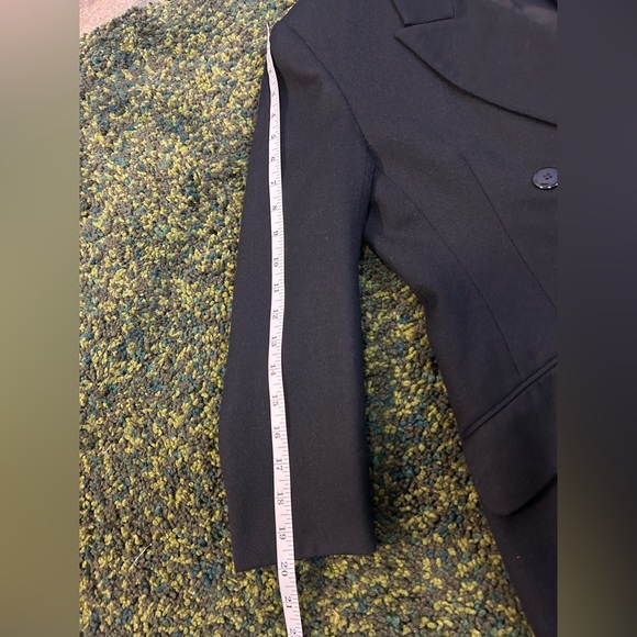 Vintage JH Collectibles Petites Double-Breasted Wool Blazer Black Size 4P - Picture 13 of 13